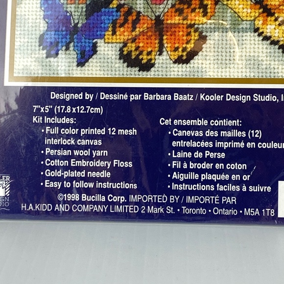 Bucilla Needlepoint Kit Butterfly Surprise 7X5 inch - Picture 3 of 7